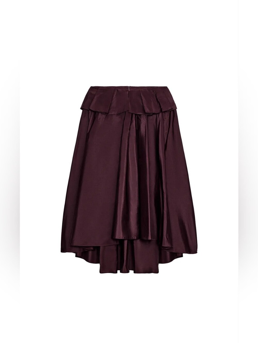 Zara Elegant Purple Pleated Midi Skirt - Picture 2 of 2